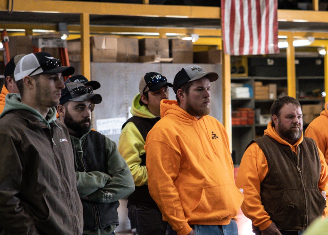 Group of Capital employees during safety meeting