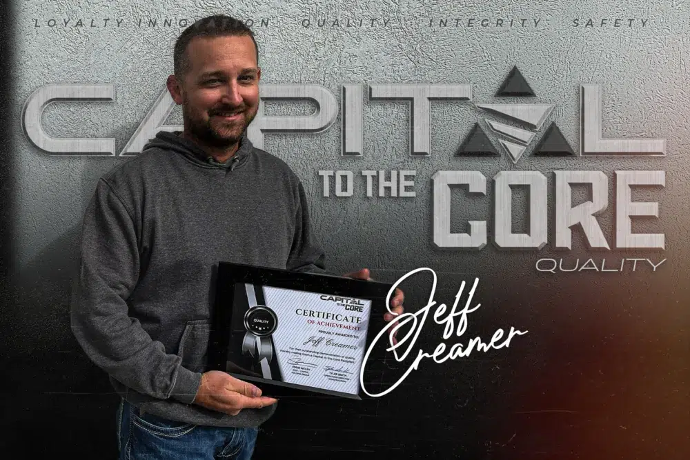 Jeff Creamer Capital to the Core Certificate of Achievement